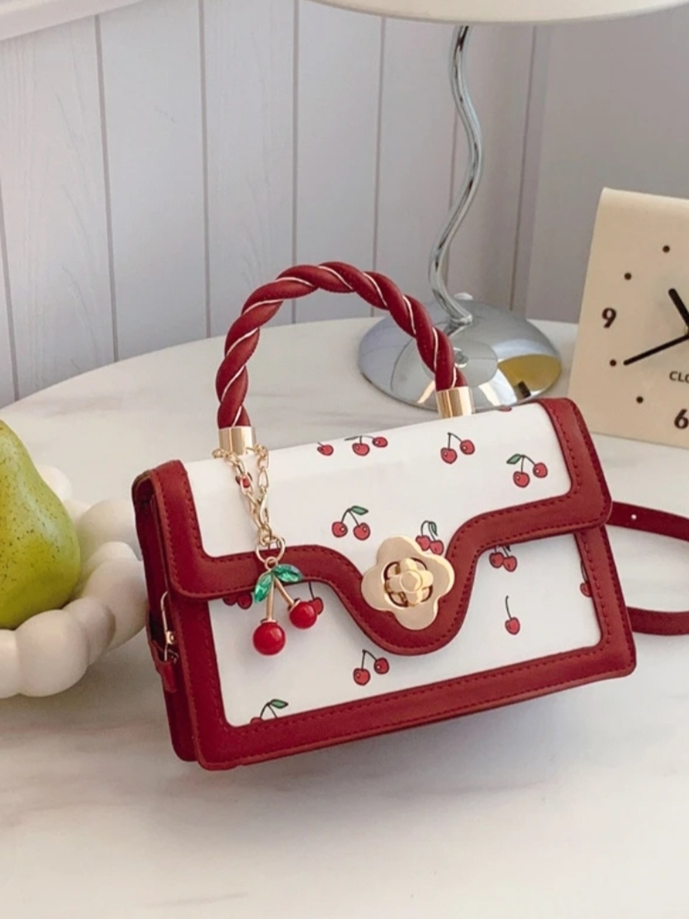 Cherry Crossbody Bag with Cherry Charm